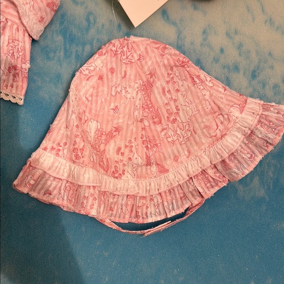 Cynthia Rowley Pink Baby Dress Set with Bonnet and Shoes - Picture 4 of 6